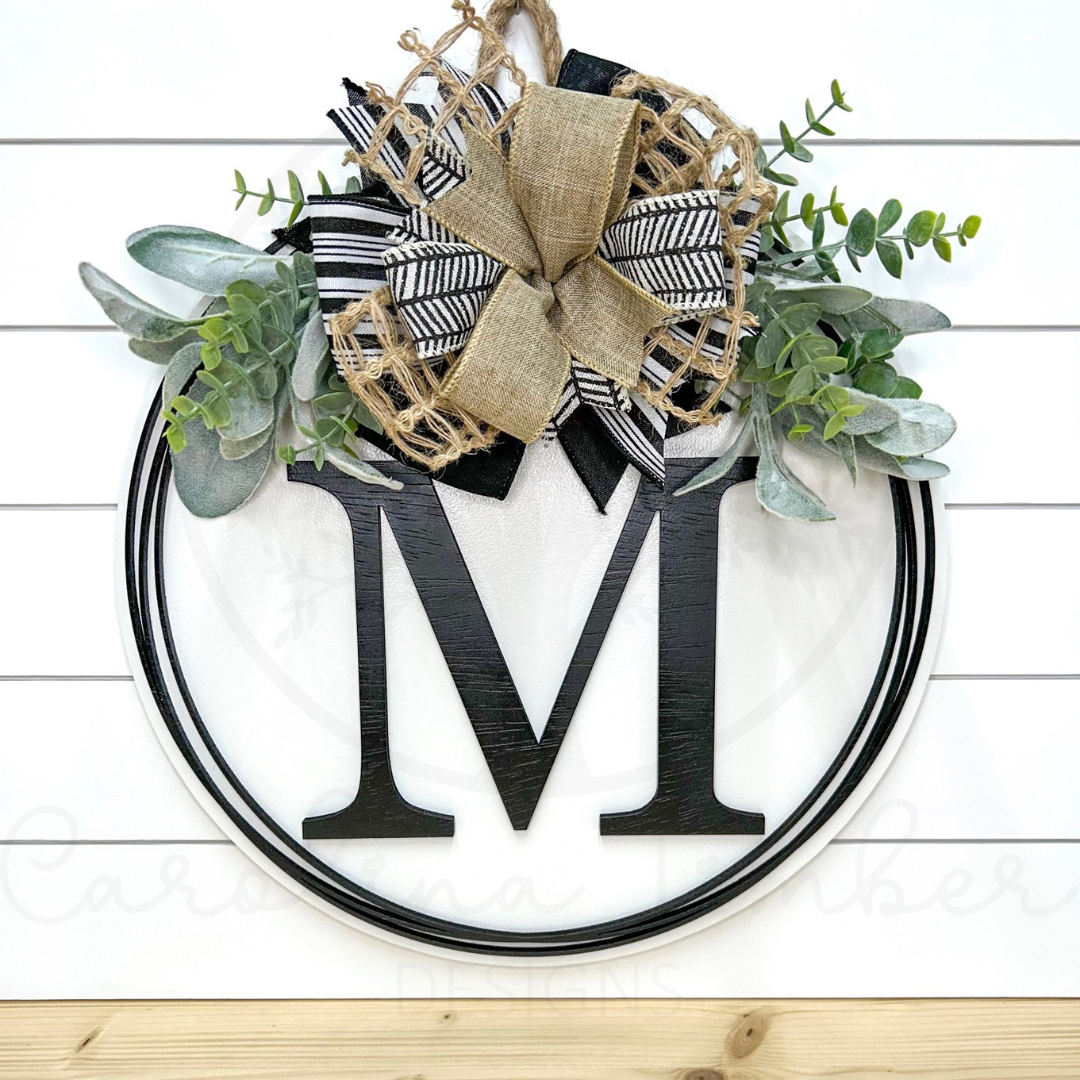 3D Last Name Initial Door Hanger